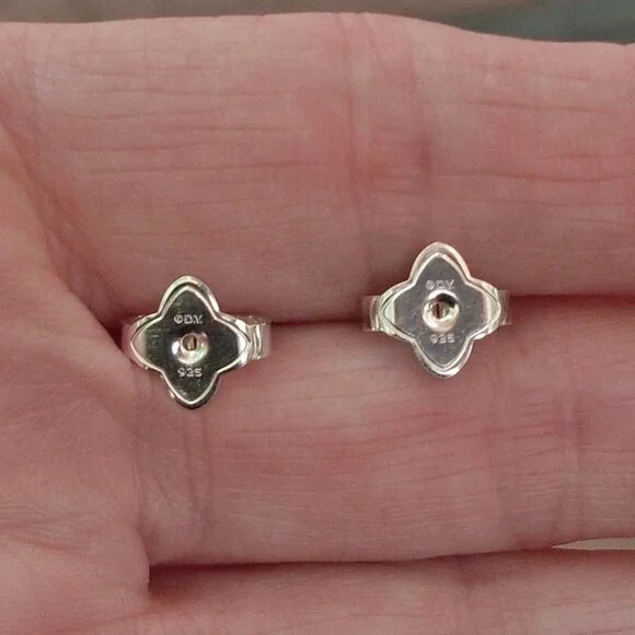 Just Retired David Yurman Diamond Hoop Earrings - 18K/925 - DY Backs